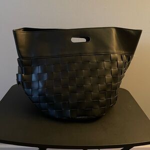 Black Woven Tote Bag